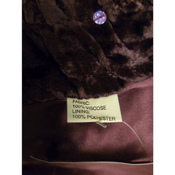 Parisian Signature Women's One Size Plum Crushed Velvet Sequins Evening Wrap - Picture 5 of 6